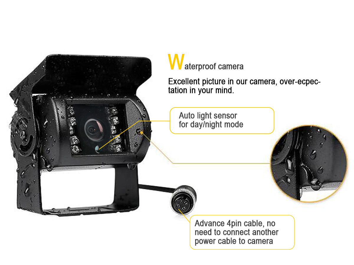 CCD BRACKET REVERSING CAMERA WITH 4 PIN CONNECTORS PAL